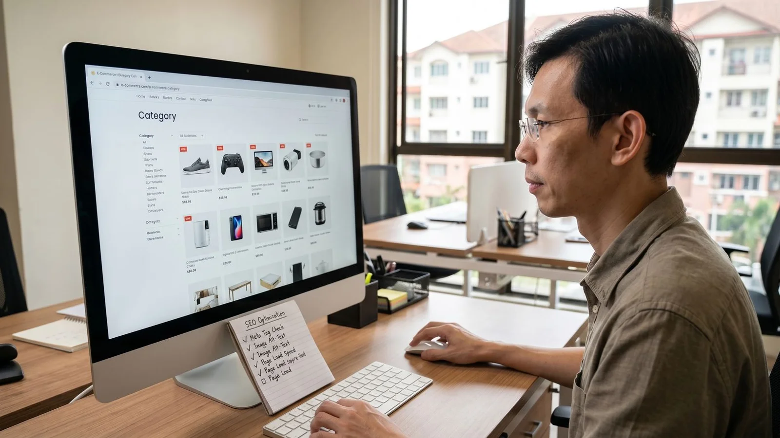 Category page SEO best practices for Malaysian online stores covering intro copy, faceted nav, and SEO merchandising