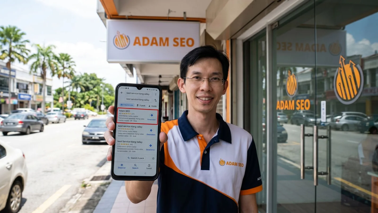 Google Business Profile performance chart showing 8x growth in Map Pack phone calls over 6 months for a Klang Valley service business